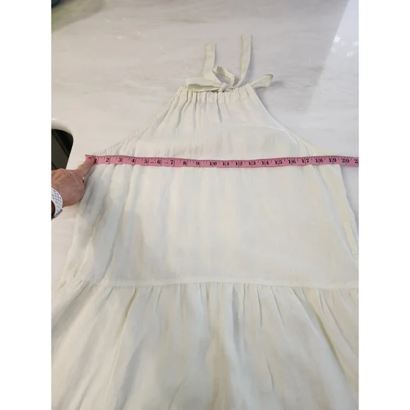 Sunlit halter maxi dress tiered 100% Linen Size medium - Picture 9 of 9